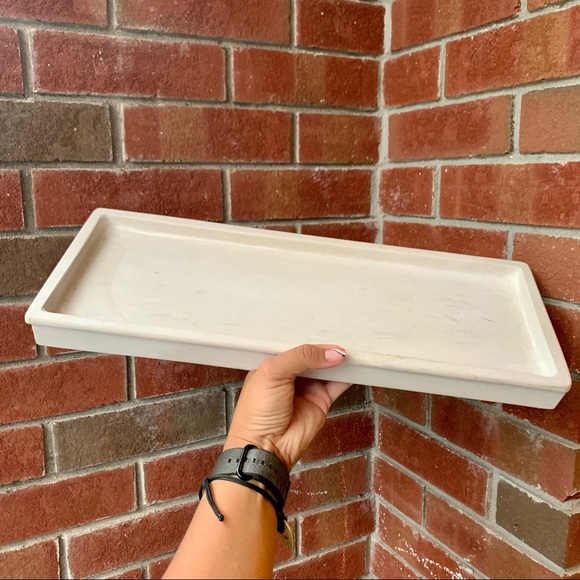 TARGET STUDIO MCGEE DECORATIVE WOOD STONE TRAY